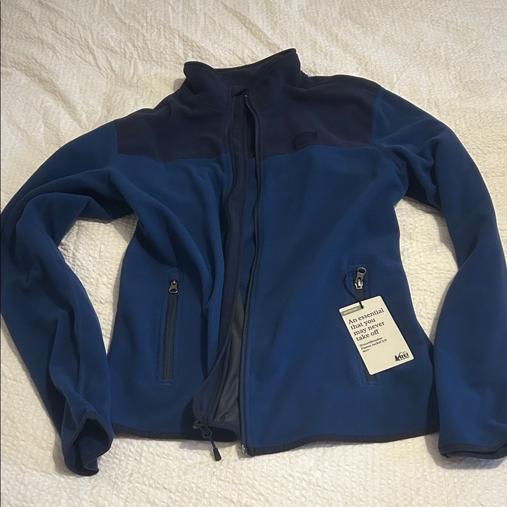 REI Navy and Royal Blue Fleece Jacket
